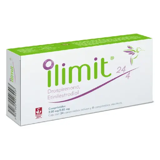 [ETINILESTRADIOL,DROSPIRENONA] ILIMIT 24-4 3/0.02MG COMPRIMIDOS CON 28