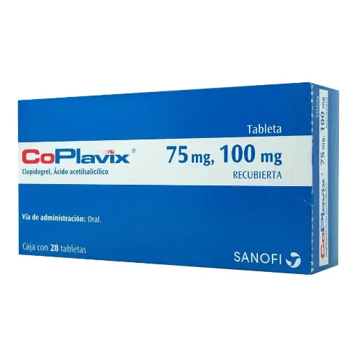 [ACIDO ACETILSALICILICO,CLOPIDOGREL] COPLAVIX 75/100MG TABLETAS CON 28