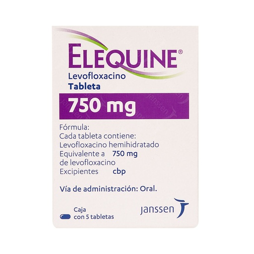 [LEVOFLOXACINO] ELEQUINE 750MG TABLETAS CON 5
