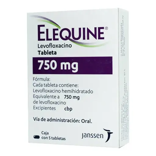 [LEVOFLOXACINO] ELEQUINE 750MG TABLETAS CON 5
