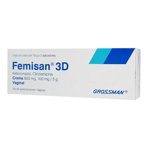 [CLINDAMICINA,KETOCONAZOL] FEMISAN 3D 800/100MG CREMA VAGINAL TABLETAS CON 3