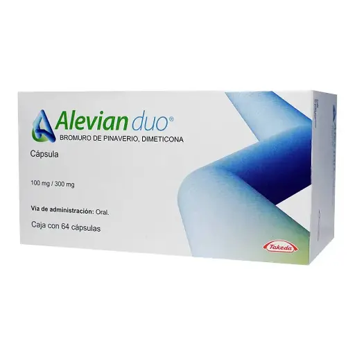 [DIMETICONA,BROMURO DE PINAVERIO] ALEVIAN DUO 100/300MG CAPSULAS CON 64