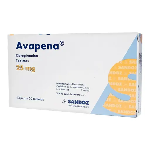 [CLOROPIRAMINA] AVAPENA 25MG TABLETAS CON 20