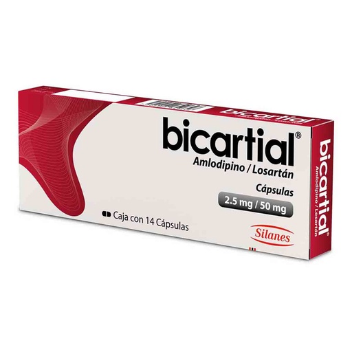 [AMLODIPINO,LOSARTAN] BICARTIAL 2.5/50MG CAPSULAS CON 14
