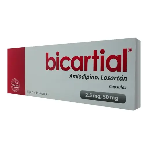 [AMLODIPINO,LOSARTAN] BICARTIAL 2.5/50MG CAPSULAS CON 14