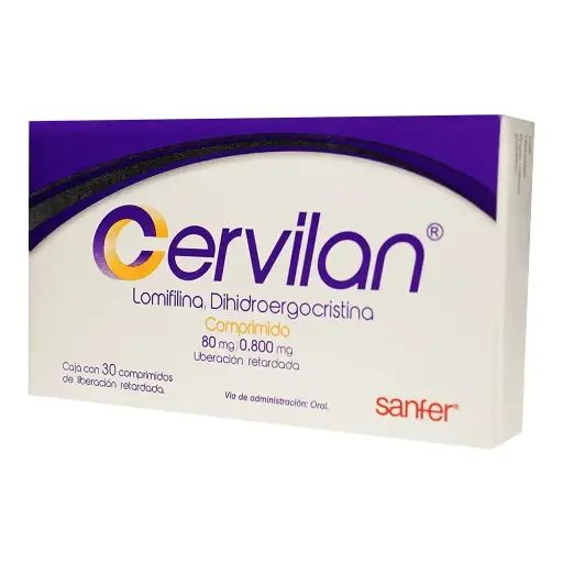 [DIHIDROERGOCRISTINA,LOMIFILINA] CERVILAN 80/0.800MG COMPRIMIDOS CON 30