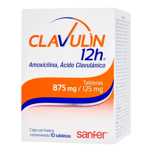 [ACIDO CLAVULANICO,AMOXICILINA] CLAVULIN 12H 875/125MG TABLETAS CON 10