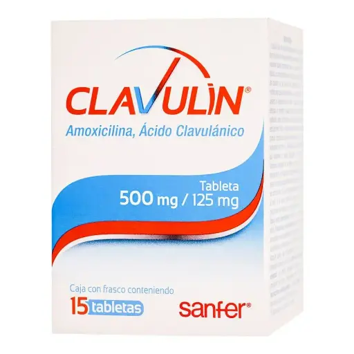 [ACIDO CLAVULANICO,AMOXICILINA] CLAVULIN 500/125MG TABLETAS CON 15