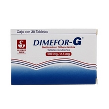 [METFORMINA,GLIBENCLAMIDA] DIMEFOR G 500/2.5MG TABLETAS C/30