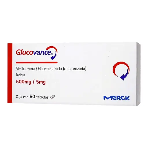 [METFORMINA,GLIBENCLAMIDA] GLUCOVANCE 500/5MG TABLETAS CON 60