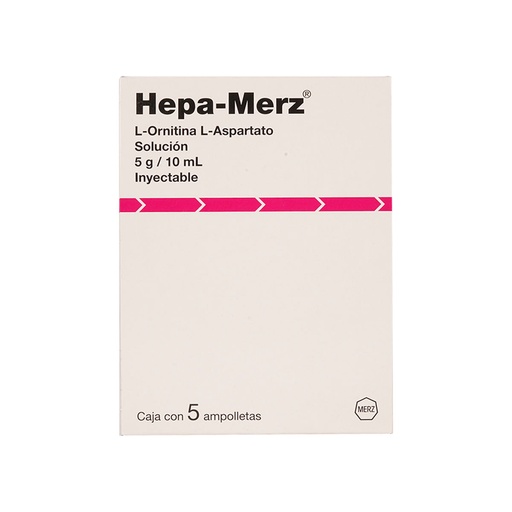 [L,ASPARTATO,ORNITINAL] HEPA MERZ 5G/10ML AMPULA INYECTABLE CON 5