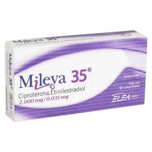 [CIPROTERONA,ETINILESTRADIOL] MILEVA-35 2.0/0.0035MG COMPRIMIDOS CON 21