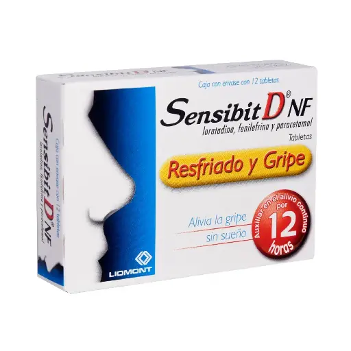 [PARACETAMOL,FENILEFRINA,LORATADINA] SENSIBIT-D-NF 2.5/5/500MG TABLETAS CON 12