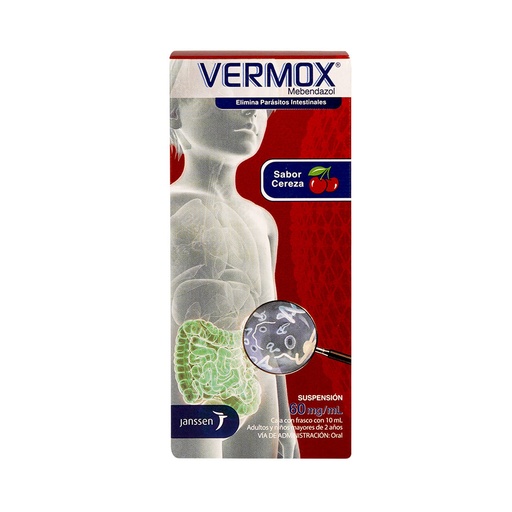 [MEBENDAZOL] VERMOX 1 DIA 60 MG SUSPENSION PEDIATRICO 10ML
