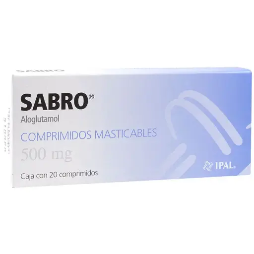 [ALOGLUTAMOL] SABRO 500MG COMPRIMIDOS MASTICABLES CON 20