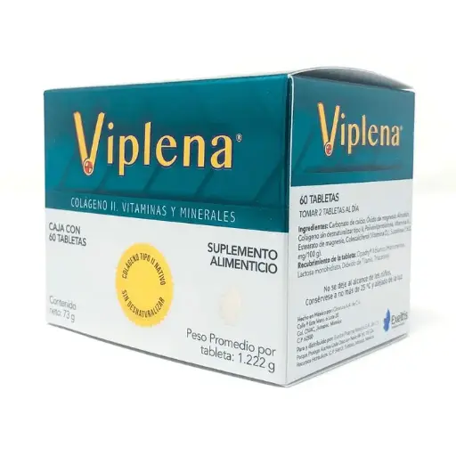 [MAGNESIO,CALCIO,VITAMINA D3,VITAMINA E,COLAGENO] VIPLENA TABLETAS CON 60