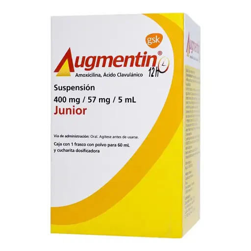 [ACIDO CLAVULANICO,AMOXICILINA] AUGMENTIN JR 12H 400MG SUSPENSION 60ML