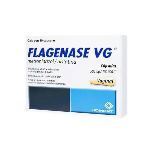 [METRONIDAZOL,NISTATINA] FLAGENASE VG 500MG/10000U CAPSULAS CON 10