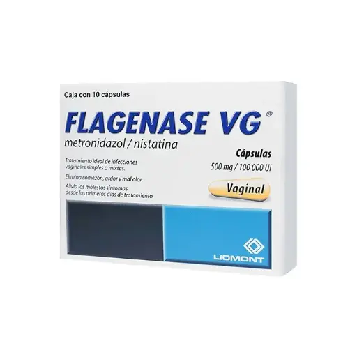 [METRONIDAZOL,NISTATINA] FLAGENASE VG 500MG/10000U CAPSULAS CON 10