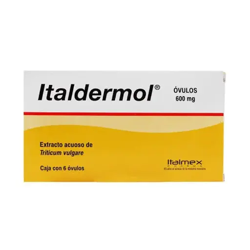 [FENOXIETANOL,TRITICUM VULGARE] ITALDERMOL 600/40MG OVULOS CON 6