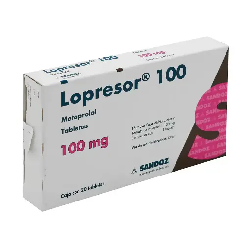[METOPROLOL] LOPRESOR 100MG TABLETAS CON 20