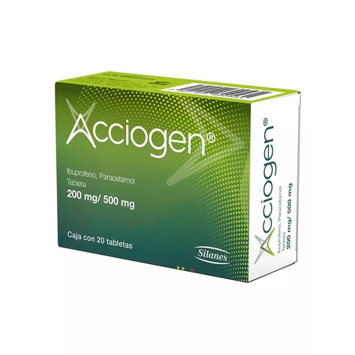 [PARACETAMOL,IBUPROFENO] ACCIOGEN 200/500MG TABLETAS CON 20