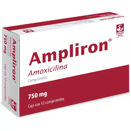 [AMOXICILINA] AMPLIRON 750MG TABLETAS CON 12