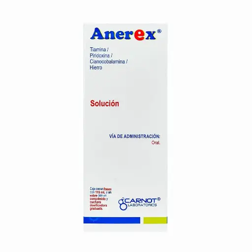 [COMPLEJO B,HIERRO] ANEREX 120MG SOLUCION 115ML