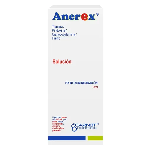 [COMPLEJO B,HIERRO] ANEREX 120MG SOLUCION 115ML