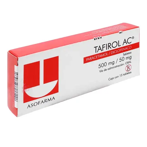 [PARACETAMOL,DICLOFENACO] TAFIROL-AC 500/50MG TABLETAS CON 15