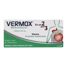 [MEBENDAZOL] VERMOX 100 MG TABLETAS C/6