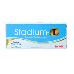 [TRAMADOL,DEXKETOPROFENO TROMETAMOL] STADIUM-T 75/25MG TABLETAS C/10
