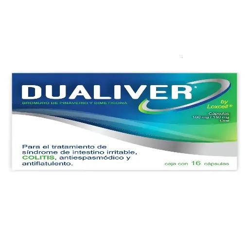 [DIMETICONA,BROMURO DE PINAVERIO] DUALIVER 100/150MG CAPSULAS CON 16