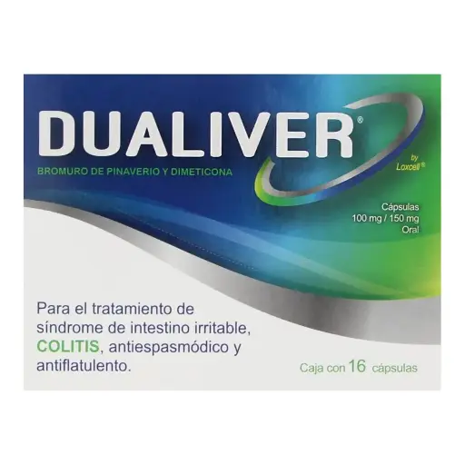 [DIMETICONA,BROMURO DE PINAVERIO] DUALIVER 100/150MG CAPSULAS CON 16