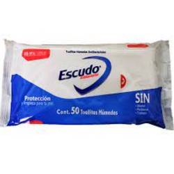 [CUIDADO PERSONAL,HIGIENE] TOALLAS HUMEDAS ESCUDO ANTIBACTERIAL C/50