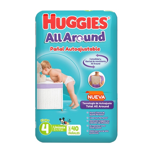 [CUIDADO PERSONAL,HIGIENE] PANAL HUGGIES ALL AROUND UNI E4 CON 40