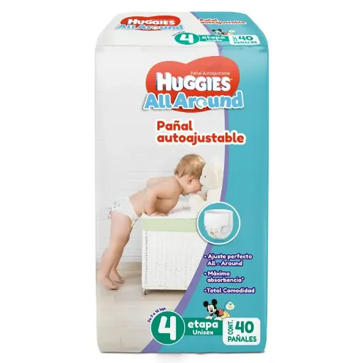 [CUIDADO PERSONAL,HIGIENE] PANAL HUGGIES ALL AROUND UNI E4 CON 40