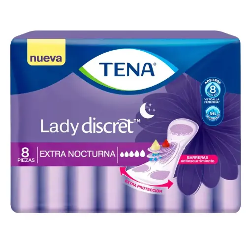 [CUIDADO PERSONAL,HIGIENE] TOALLAS SANIT TENA LADY NOCTU CON 8