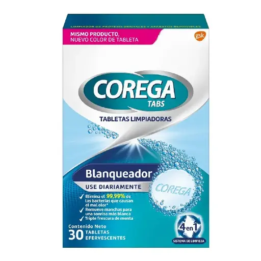 [CUIDADO PERSONAL,HIGIENE] COREGA TABS BLANQUEADOR TABLETA EFER CON 30