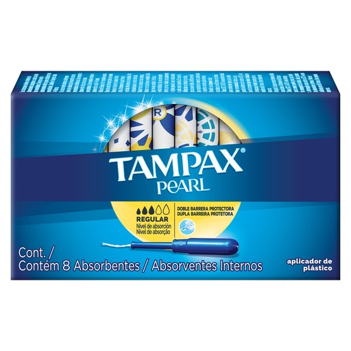 [CUIDADO PERSONAL,HIGIENE] TAMPONES TAMPAX PEARL REG CON 8