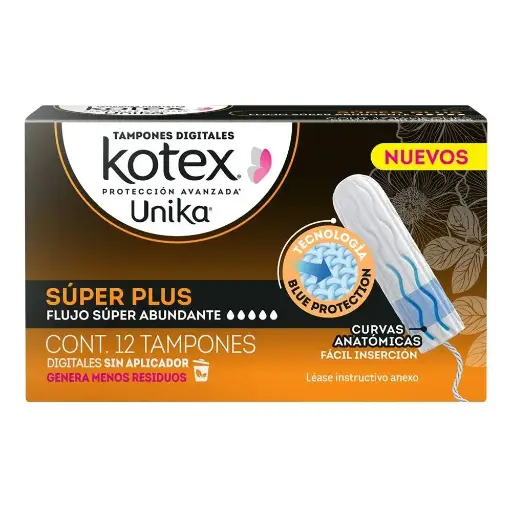 [CUIDADO PERSONAL,HIGIENE] TAMPONES KOTEX UNIK SUPERPLUS CON 12