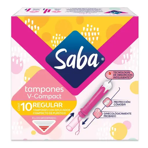 [CUIDADO PERSONAL,HIGIENE] TAMPONES SABA COMPAC-REGULAR CON 10