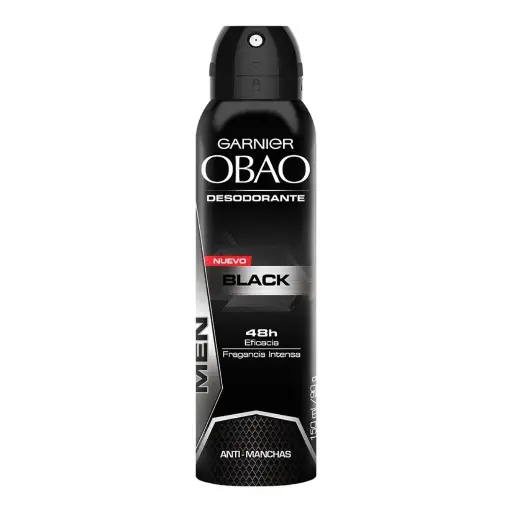 [CUIDADO PERSONAL,HIGIENE] DESODORANTE OBAO AEROSOL BLACK 150ML