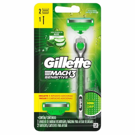 [CUIDADO PERSONAL,HIGIENE] GILLETTE MACH3 SNSIT CARTUCHO CON 2