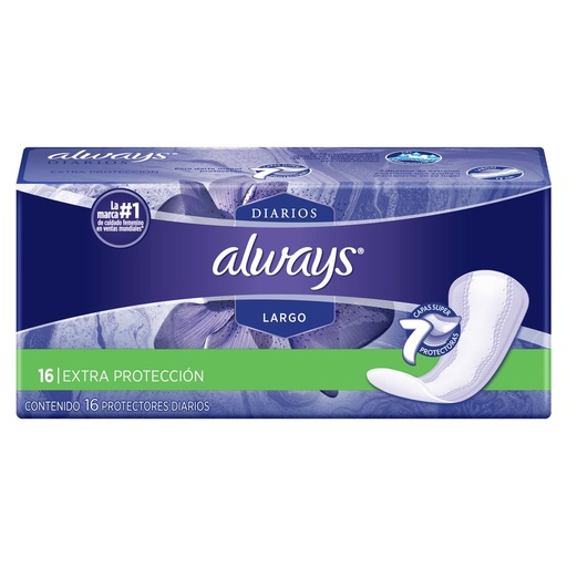 [CUIDADO PERSONAL,HIGIENE] ALWAYS PANTYPROTECTOR LARGO CON 16