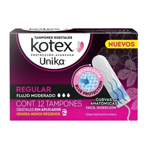 [CUIDADO PERSONAL,HIGIENE] TAMPONES KOTEX UNIK REGULAR CON 12