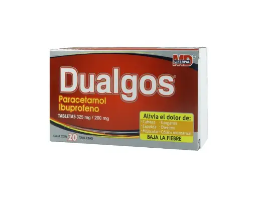[PARACETAMOL,IBUPROFENO] DUALGOS 325/200MG TABLETAS CON 20 (GI)