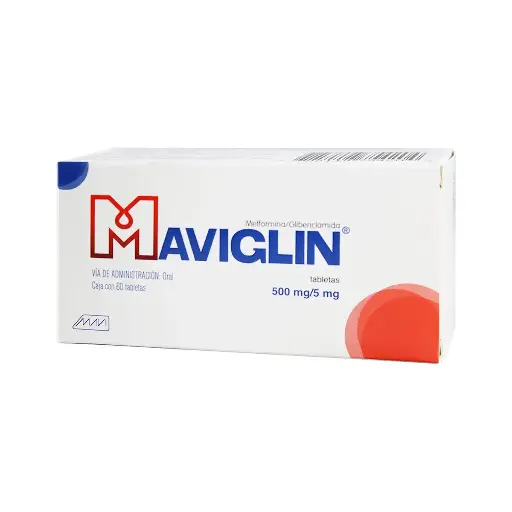 [METFORMINA,GLIBENCLAMIDA] MAVIGLIN 500/5MG TABLETAS CON 60 (GI)