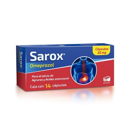 [OMEPRAZOL] SAROX 20MG CAPSULAS C/14 (GI)
