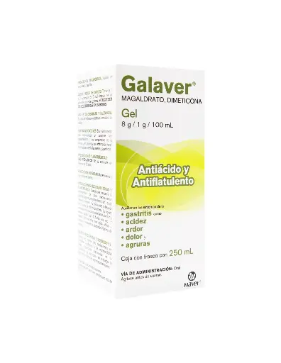 [DIMETICONA,MAGALDRATO] GALAVER 8/1G/100ML GEL 250ML (GI)